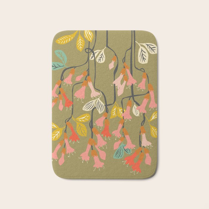 Flower of affection autumn colored fuchsia Bath Mat Gallery Image 1