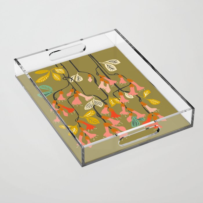Flower of affection autumn colored fuchsia Acrylic Tray Gallery Image 1