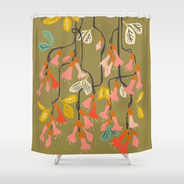 Flower of affection autumn colored fuchsia Shower Curtain Gallery Image 1