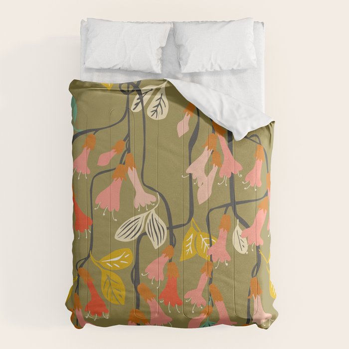 Flower of affection autumn colored fuchsia Comforter Gallery Image 6