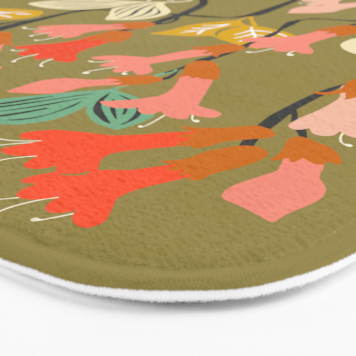 Flower of affection autumn colored fuchsia Bath Mat Gallery Image 3