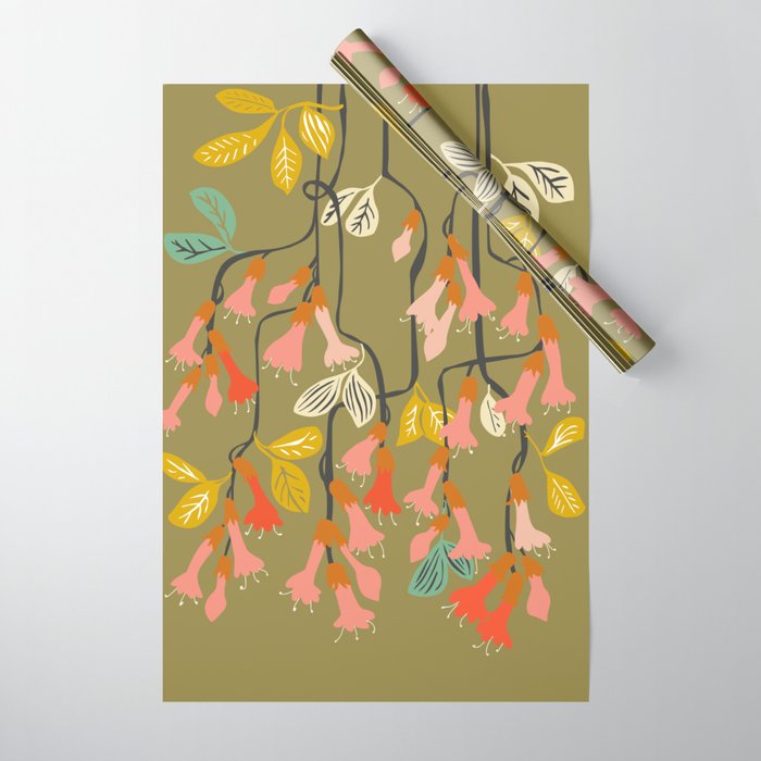 Flower of affection autumn colored fuchsia Wrapping Paper Gallery Image 1