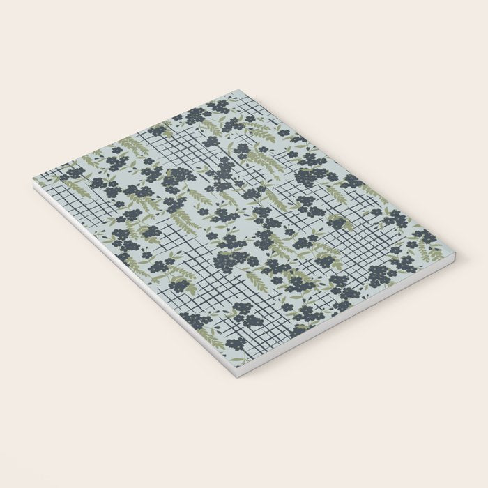 Blue floral with checks Notebook Gallery Image 3