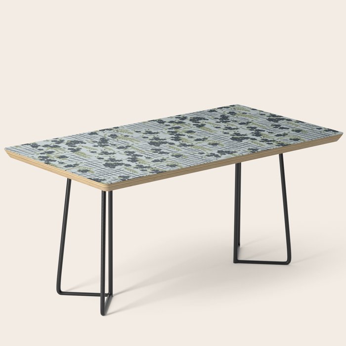 Blue floral with checks Coffee Table Gallery Image 1