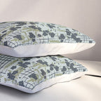 Blue floral with checks Pillow Sham Gallery Image 3