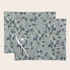 Blue floral with checks Placemat Gallery Image 1