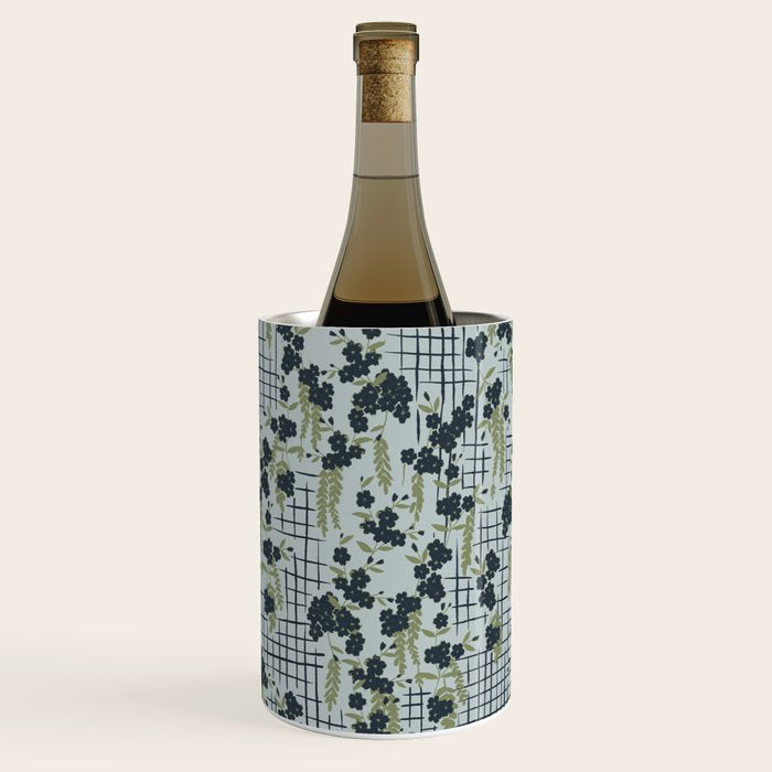 Blue floral with checks Wine Chiller Gallery Image 3
