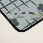 Blue floral with checks Desk Mat Gallery Image 4