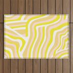 yellow zebra stripes Outdoor Rug Gallery Image 1