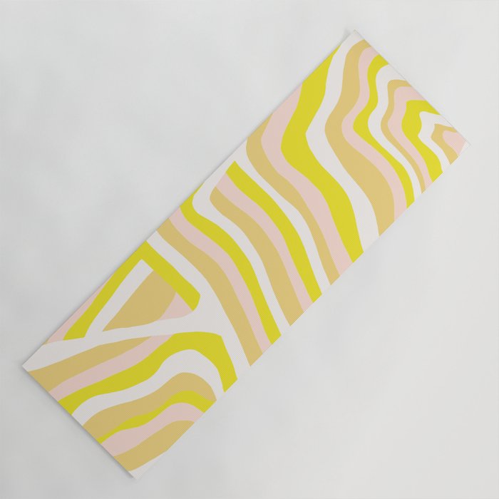 yellow zebra stripes Yoga Mat Gallery Image 1