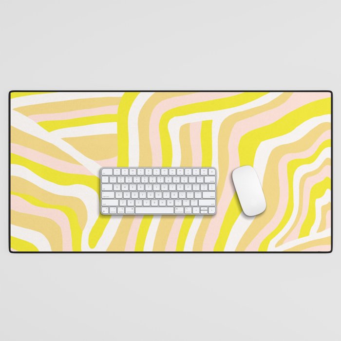 yellow zebra stripes Desk Mat Gallery Image 1