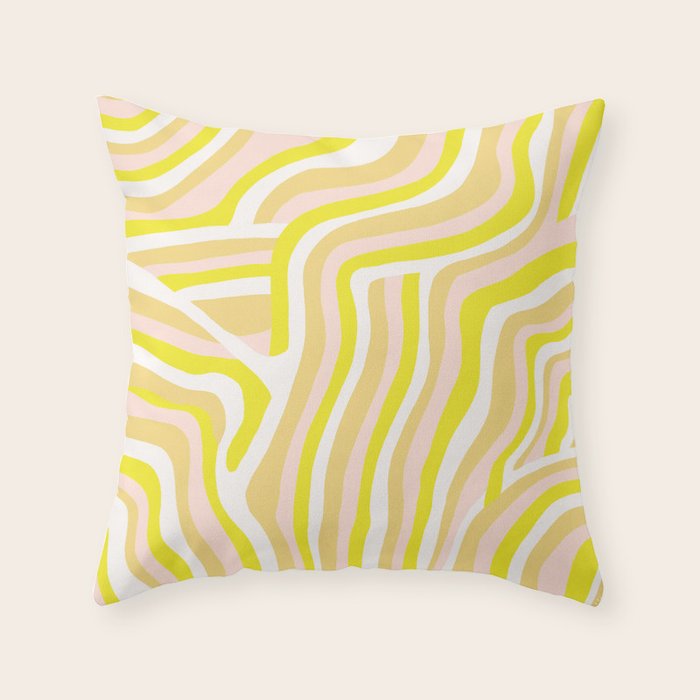yellow zebra stripes Throw Pillow Gallery Image 6