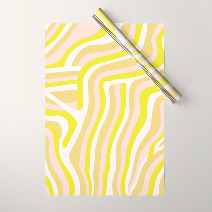 yellow zebra stripes Wrapping Paper Gallery Image 1