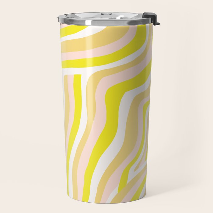yellow zebra stripes Travel Mug Gallery Image 2
