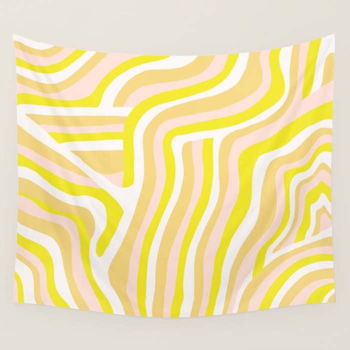yellow zebra stripes Wall Tapestry Gallery Image 4