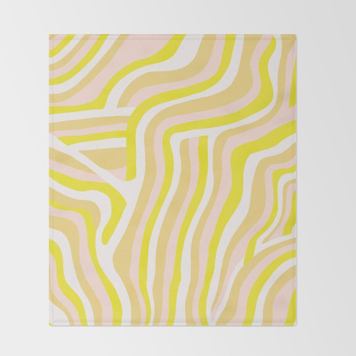 yellow zebra stripes Throw Blanket Gallery Image 2