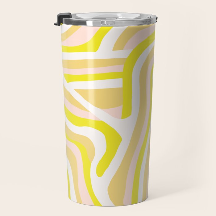 yellow zebra stripes Travel Mug Gallery Image 3