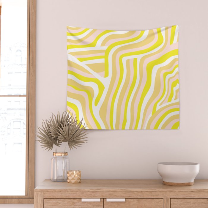 yellow zebra stripes Wall Tapestry Gallery Image 2