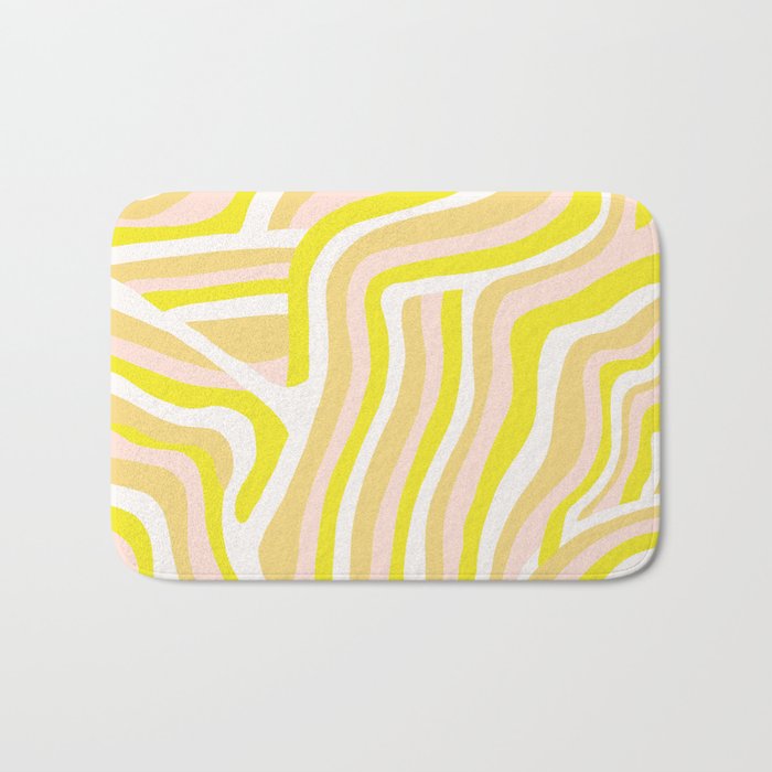 yellow zebra stripes Bath Mat Gallery Image 1