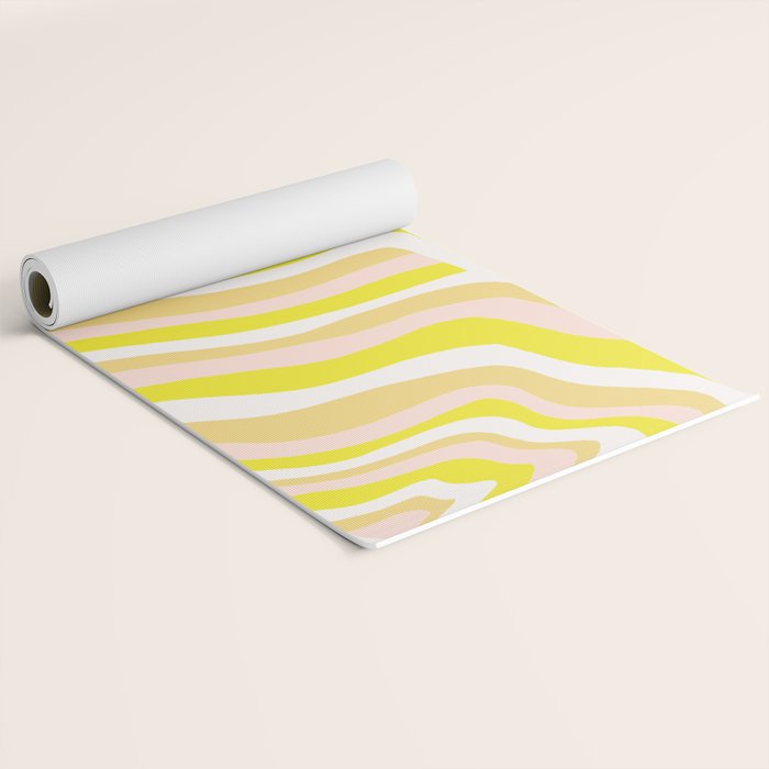 yellow zebra stripes Yoga Mat Gallery Image 2