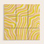 yellow zebra stripes Wood Wall Art Gallery Image 1