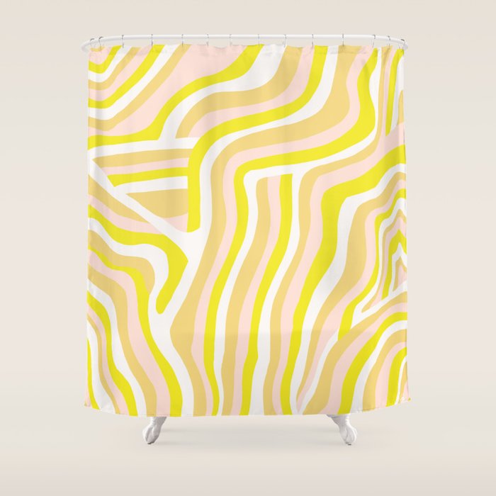 yellow zebra stripes Shower Curtain Gallery Image 1