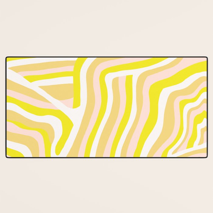 yellow zebra stripes Desk Mat Gallery Image 3