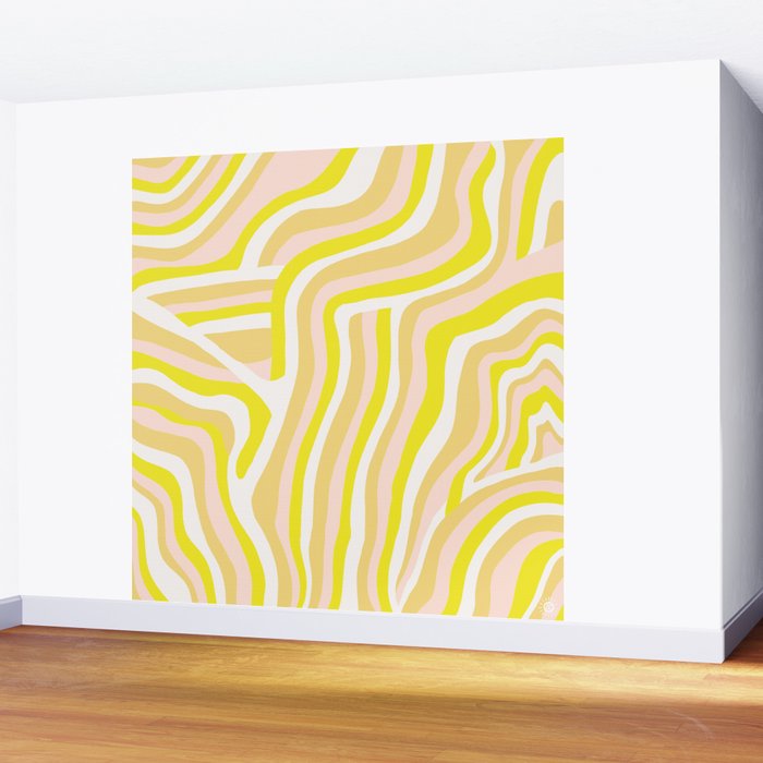 yellow zebra stripes Wall Mural Gallery Image 2