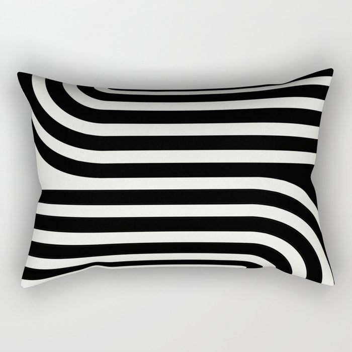 Bold Curvature Stripes XXXVI Rectangular Pillow Gallery Image 1
