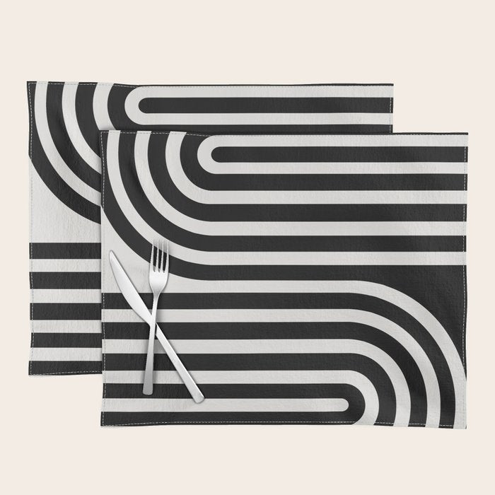 Bold Curvature Stripes XXXVI Placemat Gallery Image 1