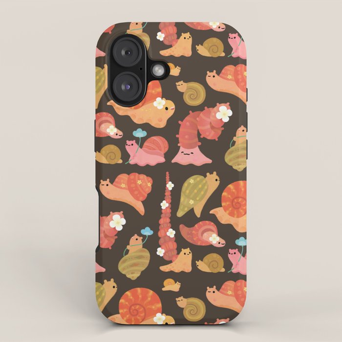 Snail and small flowers iPhone Case Gallery Image 1