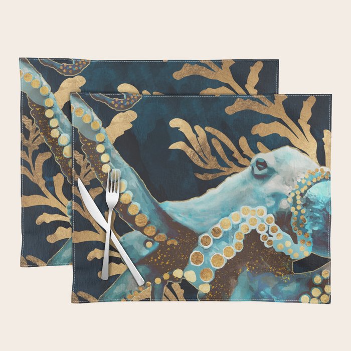 Indigo Octopus Placemat Gallery Image 1