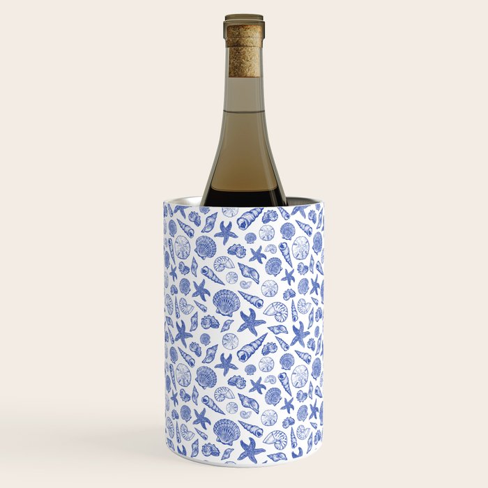Blue Seashell Print Wine Chiller Gallery Image 3