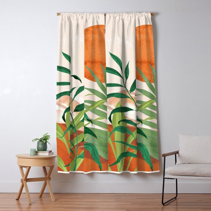 Abstract Art Tropical Garden 16 Window Curtain Gallery Image 5