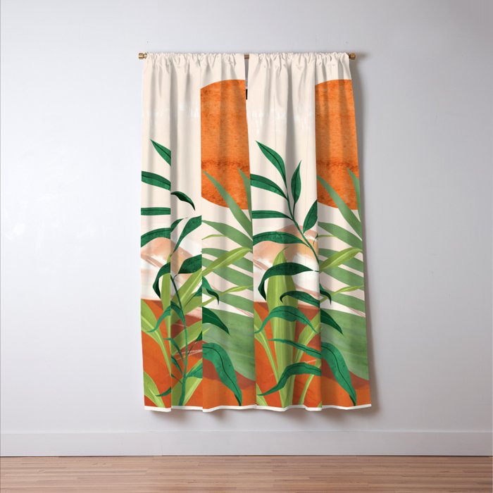 Abstract Art Tropical Garden 16 Window Curtain Gallery Image 3