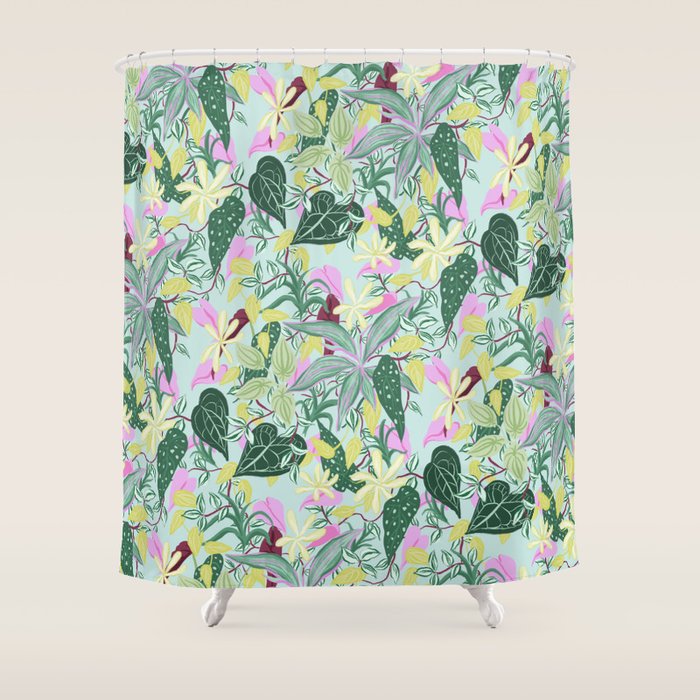 Crowded Houseplants Shower Curtain Gallery Image 1