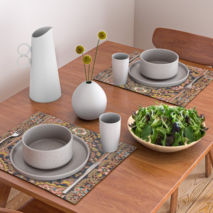 Sarouk Poshti  Antique South Persian Rug Print Placemat Gallery Image 2