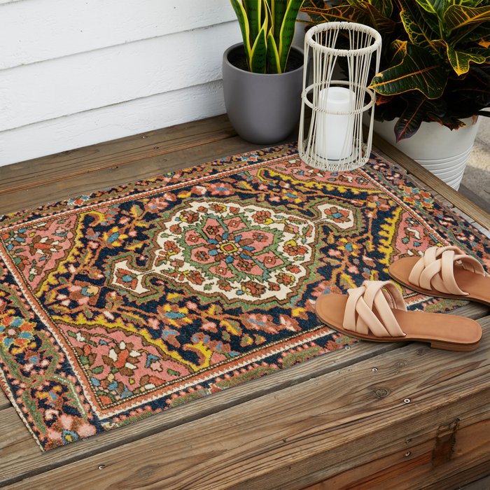 Sarouk Poshti  Antique South Persian Rug Print Outdoor Rug Gallery Image 2