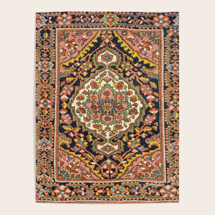 Sarouk Poshti  Antique South Persian Rug Print Poster Gallery Image 1