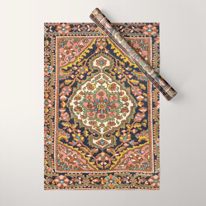 Sarouk Poshti  Antique South Persian Rug Print Wrapping Paper Gallery Image 1