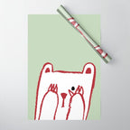 No peeking polar bear Wrapping Paper Gallery Image 1