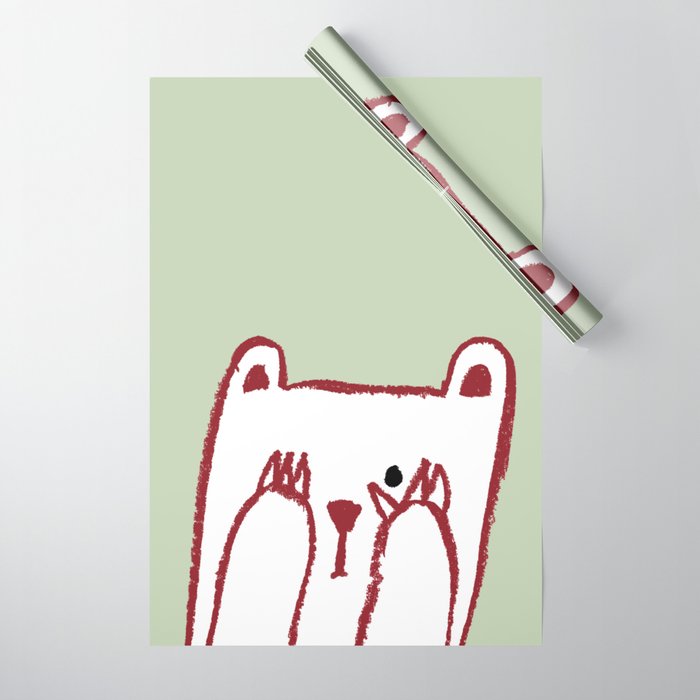 No peeking polar bear Wrapping Paper Gallery Image 1