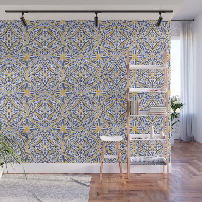 Tile wild leaves starry BY Wall Mural Gallery Image 1