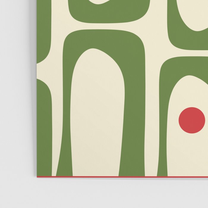 Retro Christmas Mid Century Modern Piquet Multi Red Green Cream Abstract Geometric Pattern Poster Gallery Image 3