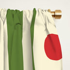 Retro Christmas Mid Century Modern Piquet Multi Red Green Cream Abstract Geometric Pattern Window Curtain Gallery Image 2
