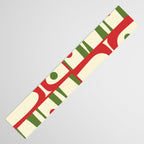 Retro Christmas Mid Century Modern Piquet Multi Red Green Cream Abstract Geometric Pattern Table Runner Gallery Image 3