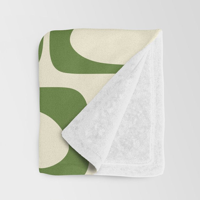 Retro Christmas Mid Century Modern Piquet Multi Red Green Cream Abstract Geometric Pattern Throw Blanket Gallery Image 3