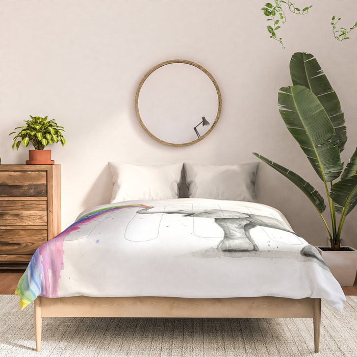 Baby Elephant Spraying Rainbow Comforter Gallery Image 3