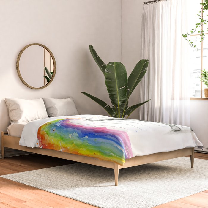 Baby Elephant Spraying Rainbow Comforter Gallery Image 2
