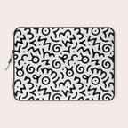 Abstract fun symbol doodle art pattern Laptop Sleeve Gallery Image 1